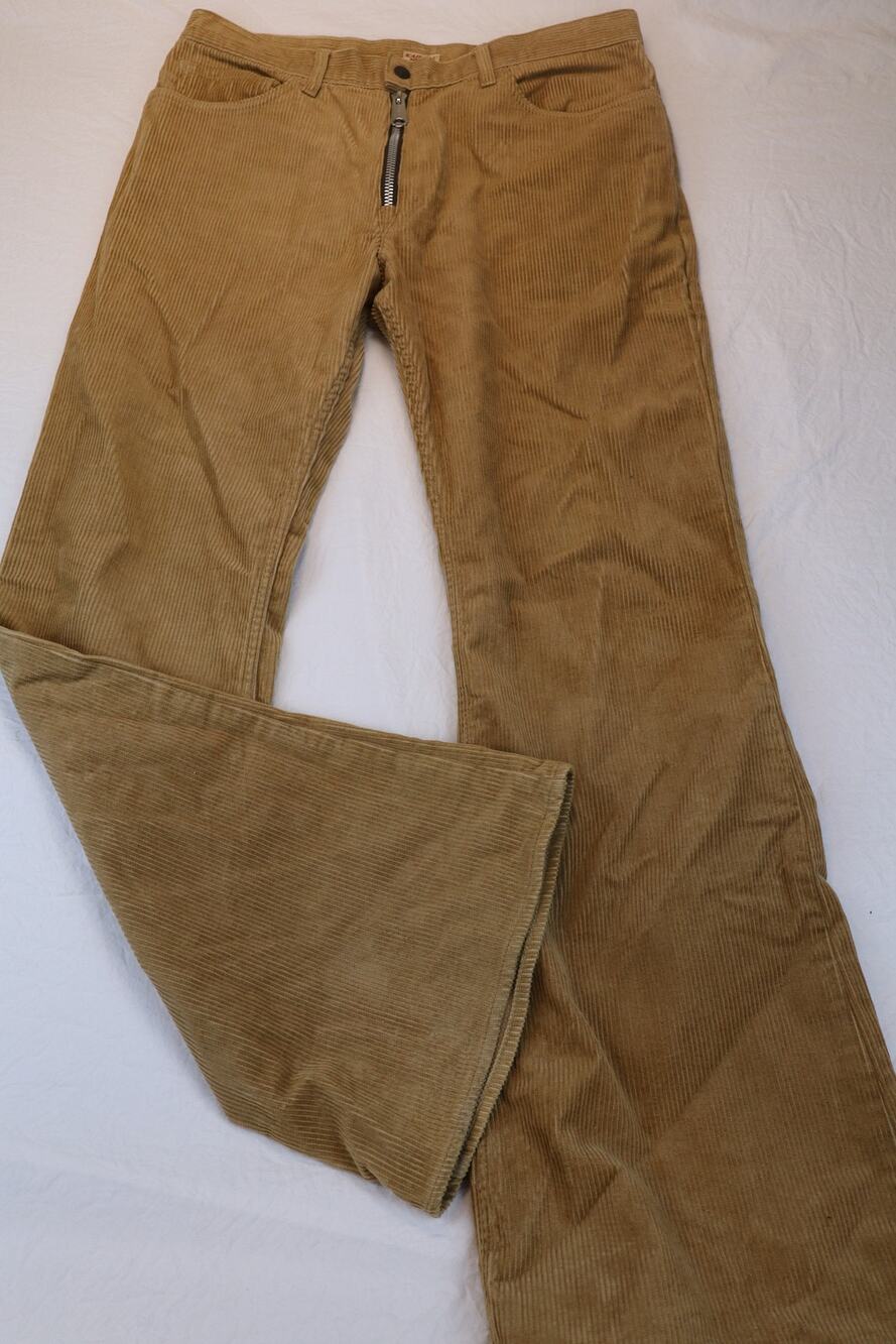 Kapital Corduroy Pants Men's Tan Mid Rise Flared Western Size 36